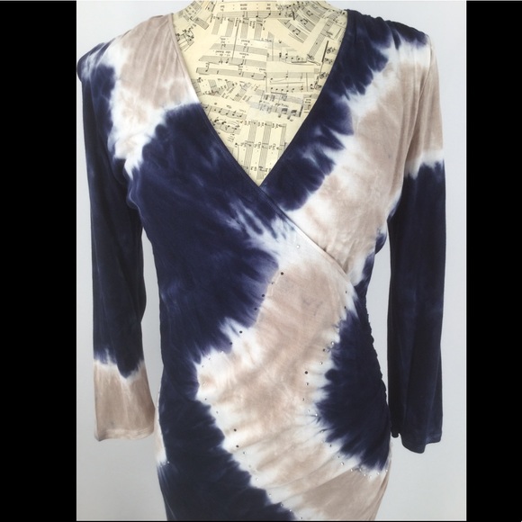 INC Inter. concepts  S Faux Wrap Tie -Dye Dress - Picture 2 of 8
